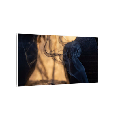 Incense Smoke Canvas Art | Winter Dark Japandi Shadow Zen Art