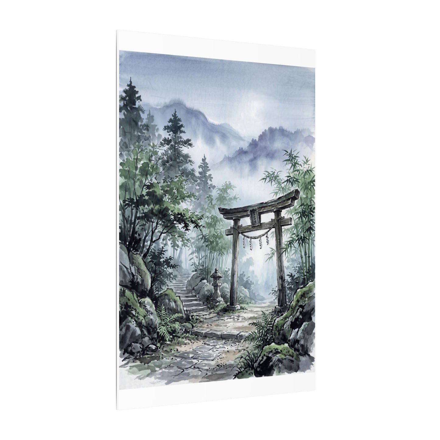 Moonlight Torii Gate Canvas Art - Zen Fukinsei