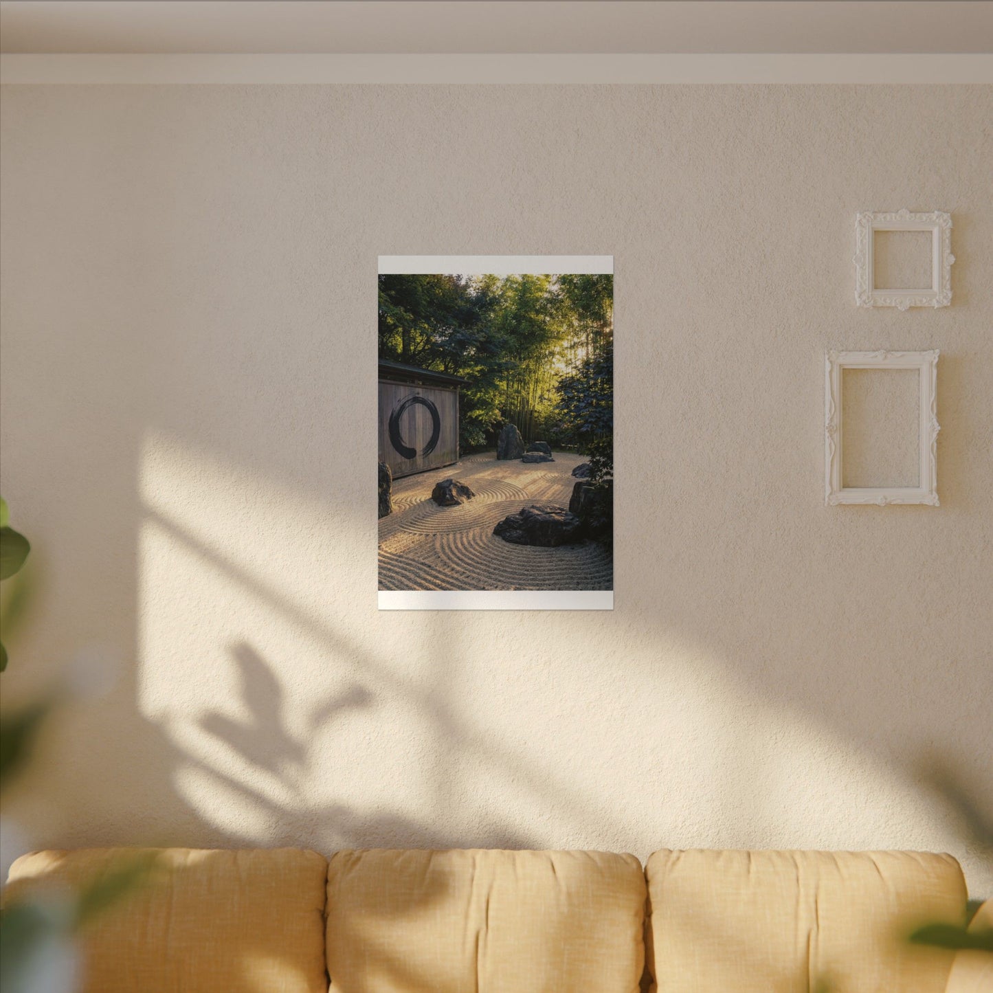 Rock Garden Enso Canvas Art | Tranquil Zen Art