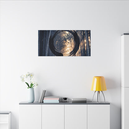 Bamboo Grove Canvas Art | Winter Zen Enso Art