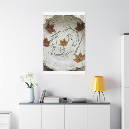 Ceramic Bowl Autumn Canvas Art | Japandi Elegant Design