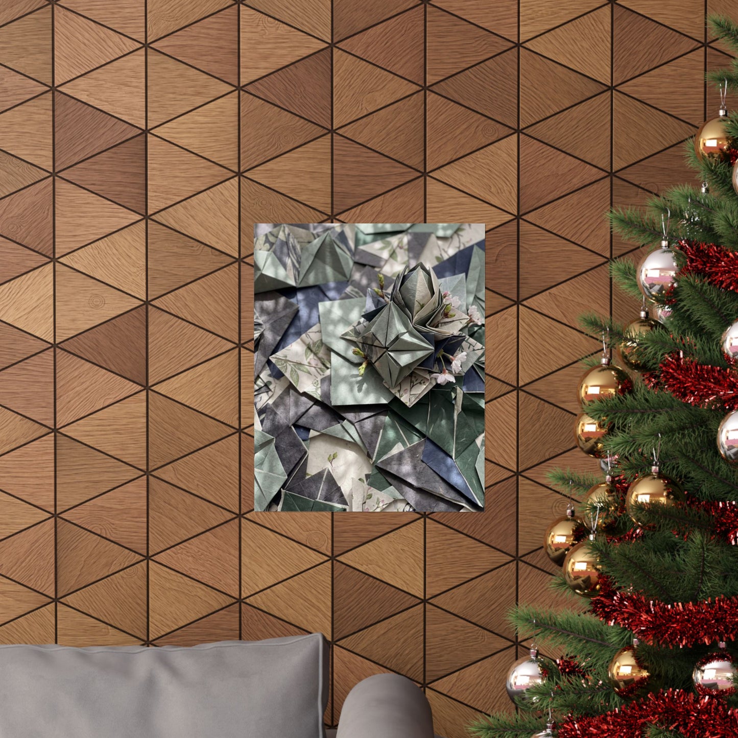 Cozy Paper Fold Wall Art Print - Japanese Pattern Japandi