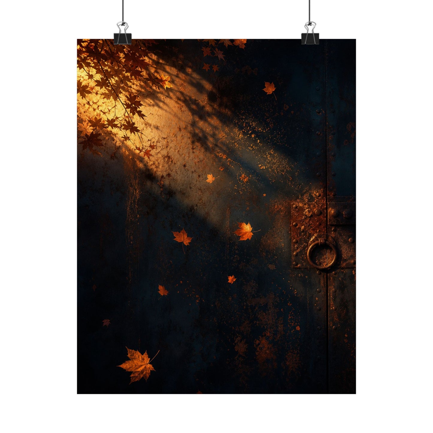 Rust Patina Wall Art Print | Autumn Dark Japandi Shadow Zen Art