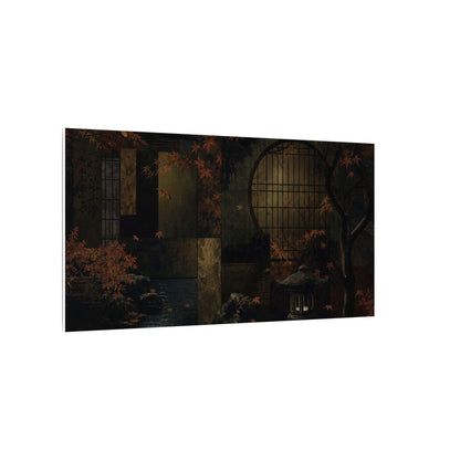 Moonlight Moonlit Garden Canvas Art - Dark Japandi Shibui