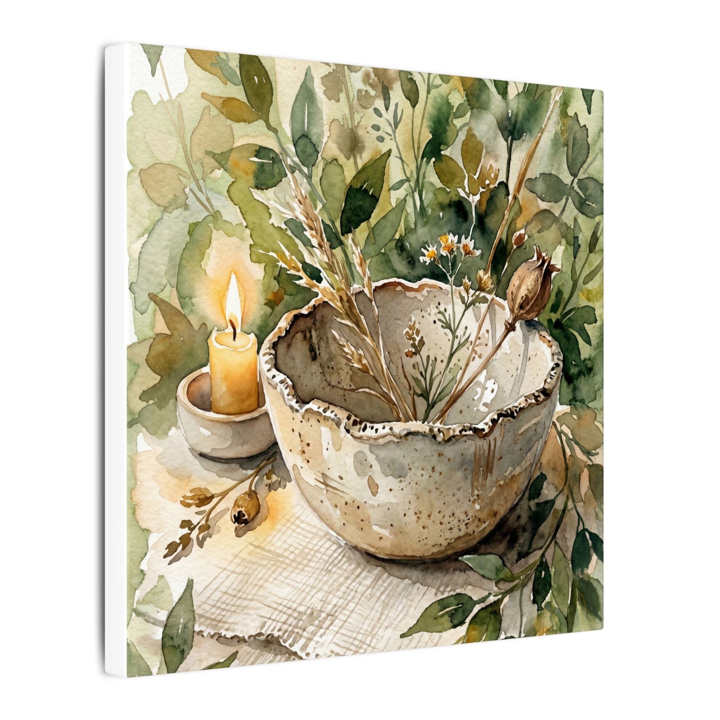 Ceramic Bowl Summer Canvas Art | Japandi Elegant Design