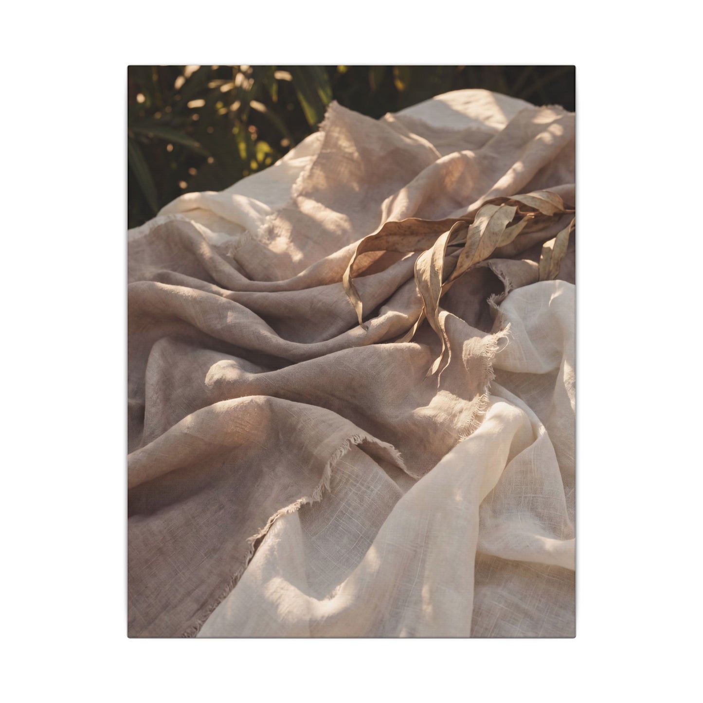 Silk Drape Summer Canvas Art | Japandi Neutral Design