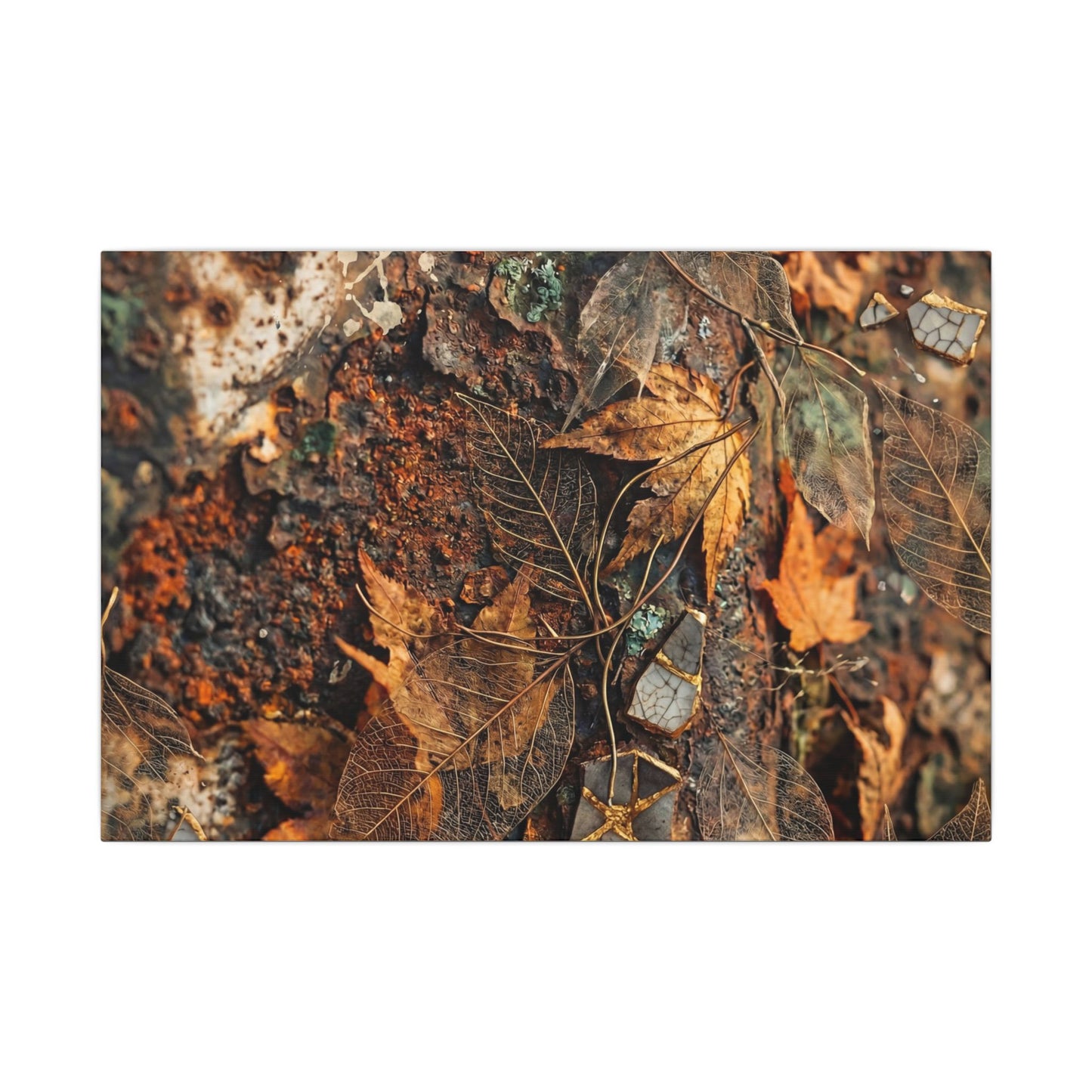 Rust Patina Canvas Art | Autumn Japandi Texture Art