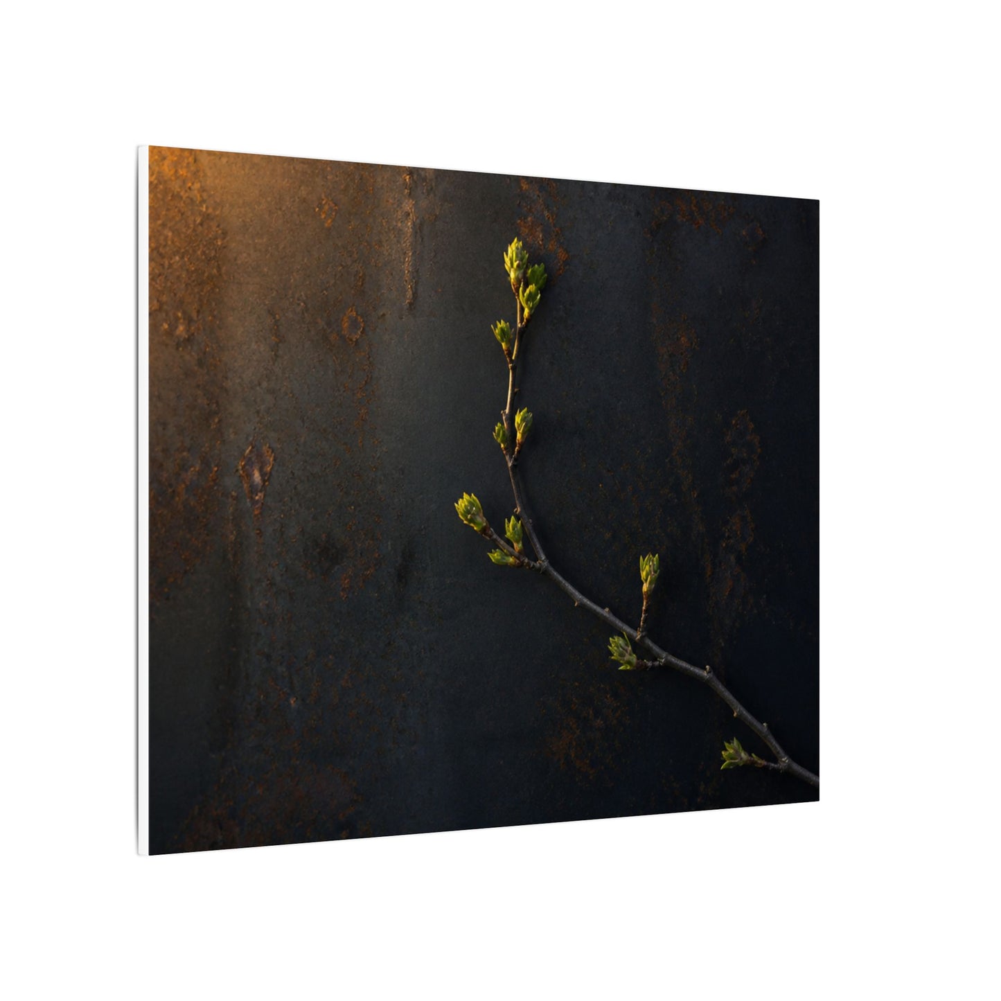 Dark Japandi Rust Patina in Golden Hour | Moody Minimal Canvas Art