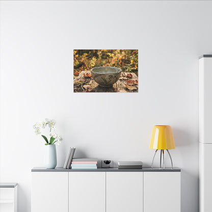 Golden Hour Ceramic Bowl Canvas Art - Japandi Fukinsei