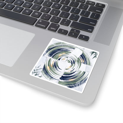 Water Ripple Sumi E Sticker | Calm Zen Art