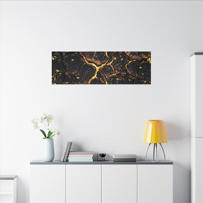 Cracked Earth Moody Minimal Canvas Art | Sophisticated Dark Japandi Art