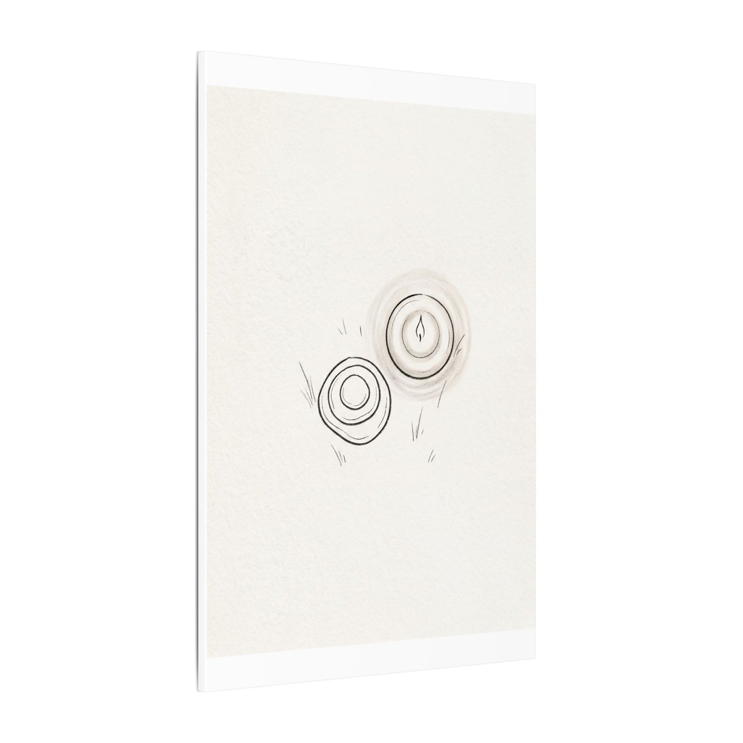 River Stones Canvas Art | Winter Japandi Minimal Line Art