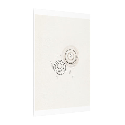 River Stones Canvas Art | Winter Japandi Minimal Line Art