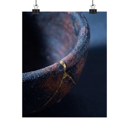 Ceramic Bowl Wall Art Print | Winter Kintsugi Broken Beauty Art Art Print