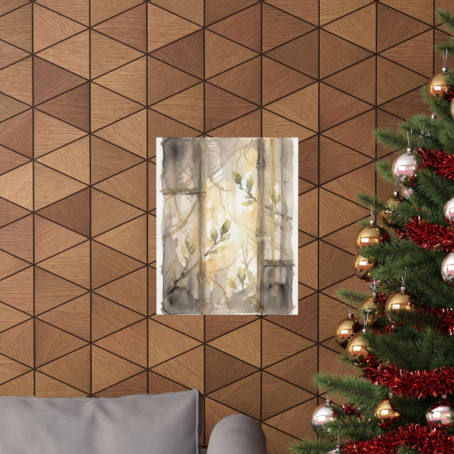 Shoji Screen Spring Wall Art Print | Japandi Neutral Design