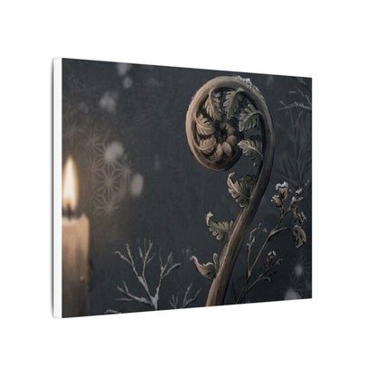 Candlelight Fern Unfurling Canvas Art - Japandi Ma
