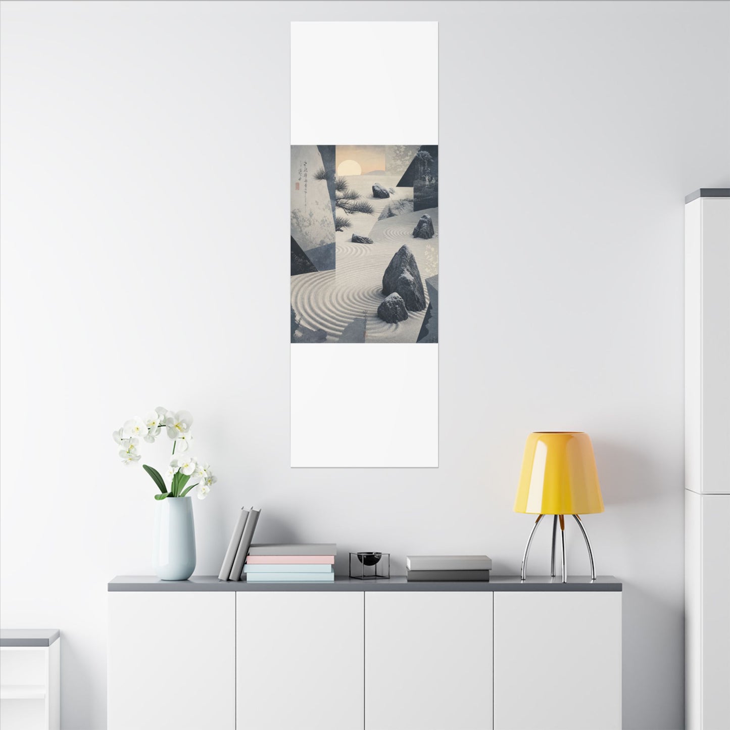 Seijaku Rock Garden Canvas Art - Zen Ukiyo E Inspired