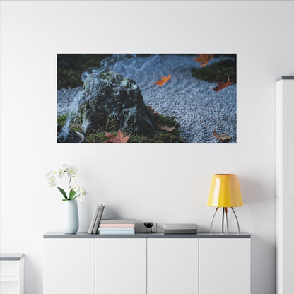 Autumn Incense Smoke Karesansui Canvas Art | Calm Decor