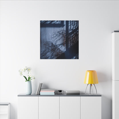 Shadow Play Moody Minimal Canvas Art | Moody Dark Japandi Art
