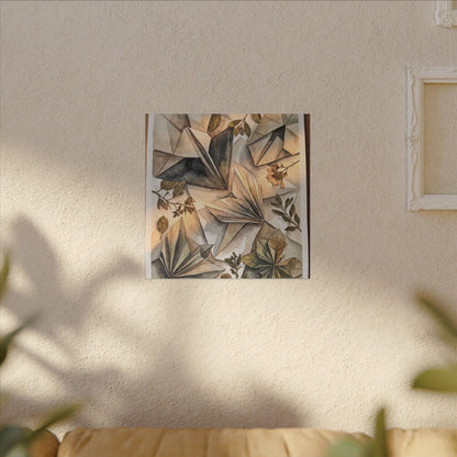 Golden Hour Paper Fold Canvas Art - Japandi Seijaku