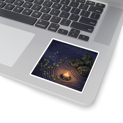 Candlelight Rock Garden Sticker - Zen Mono No Aware