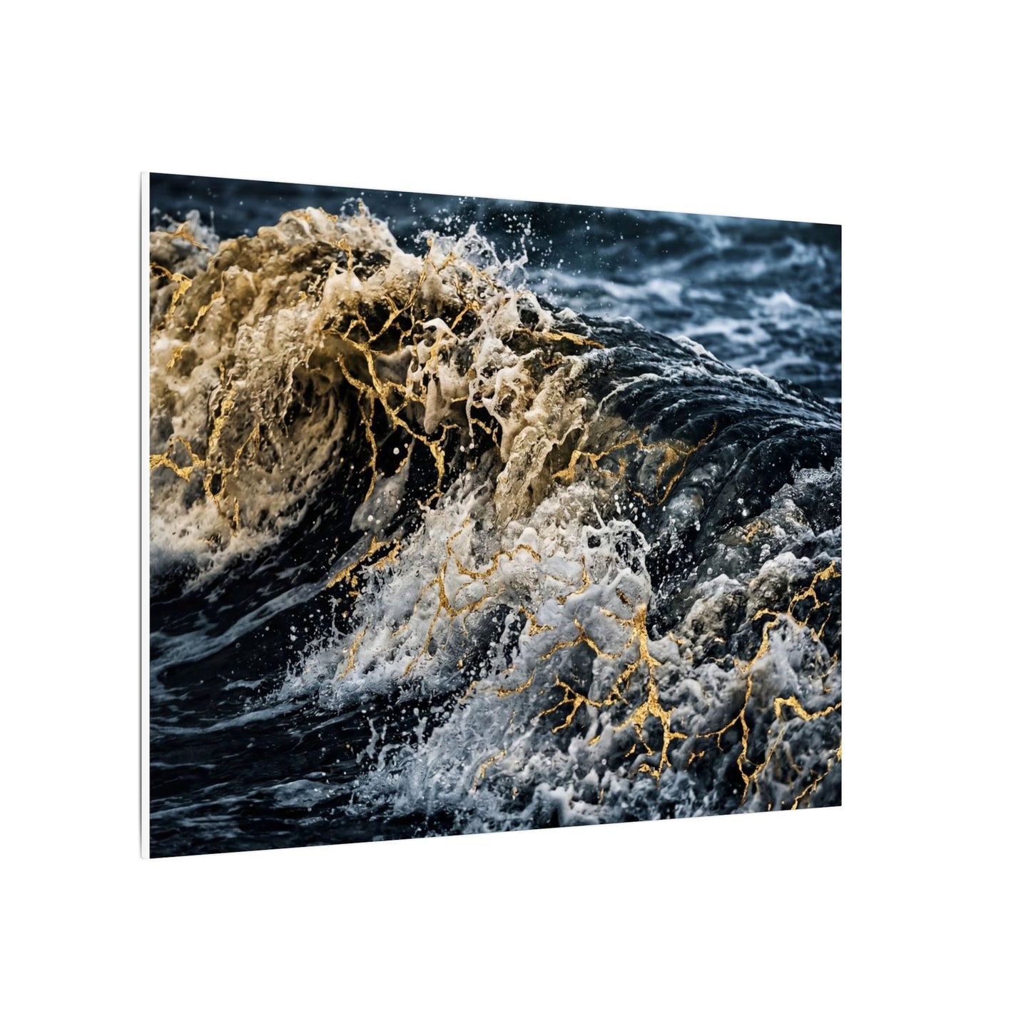 Ocean Wave Winter Canvas Art | Kintsugi Artful Design