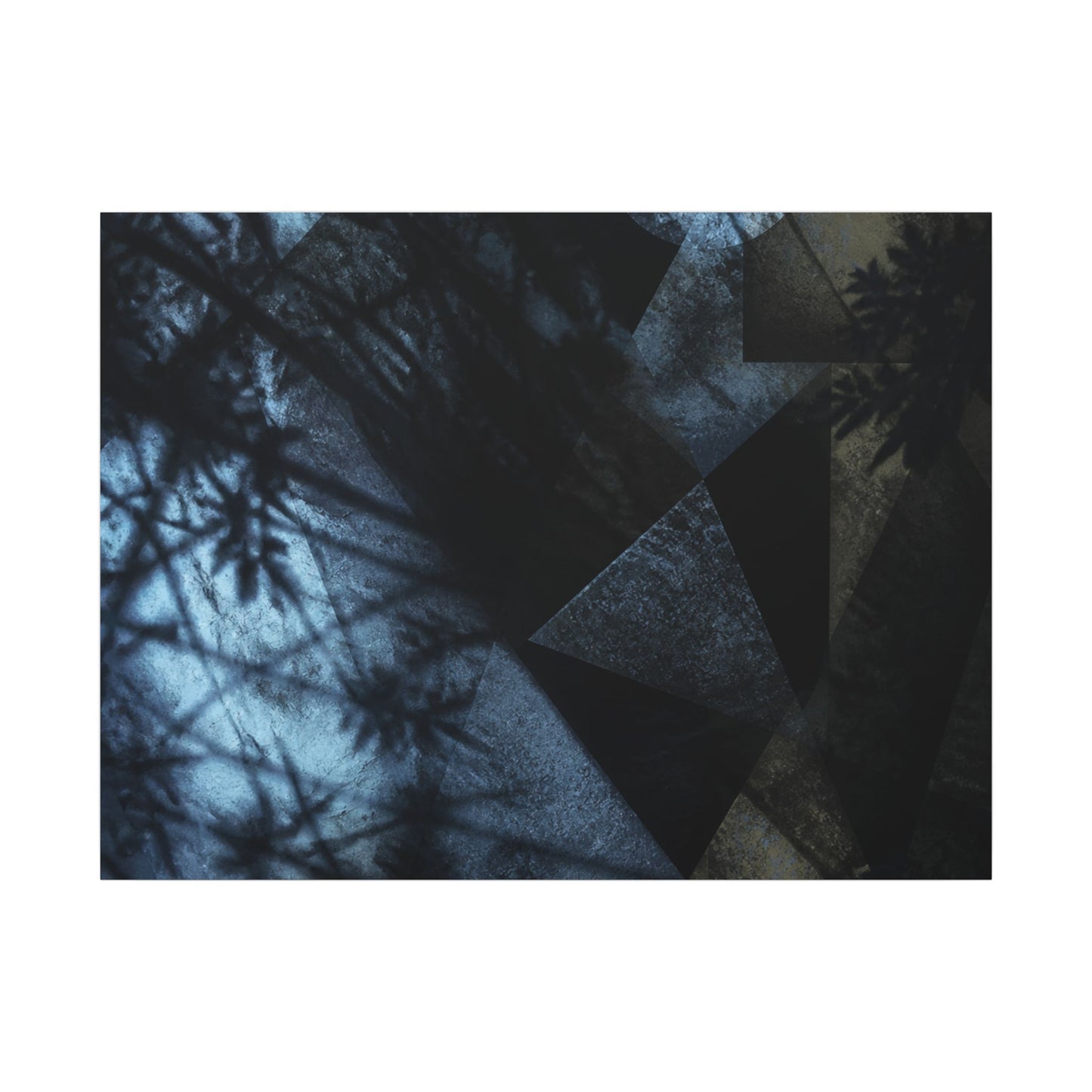 Shadow Play Winter Canvas Art | Dark Japandi Luxurious Design