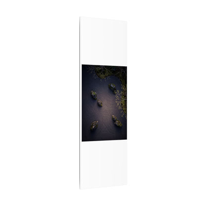 Dark Japandi Rock Garden in Dawn | Shadow Zen Canvas Art
