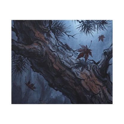Atmospheric Pine Tree Canvas Art - Shadow Zen Dark Japandi
