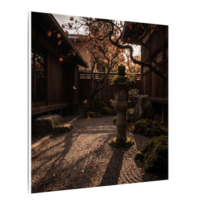 Seijaku Stone Lantern Canvas Art - Dark Japandi Shadow Zen