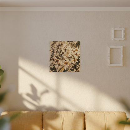 Dried Flowers Summer Canvas Art | Japandi Neutral Design