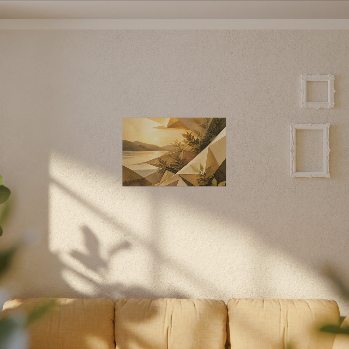 Golden Hour Paper Fold Canvas Art - Japandi Ma