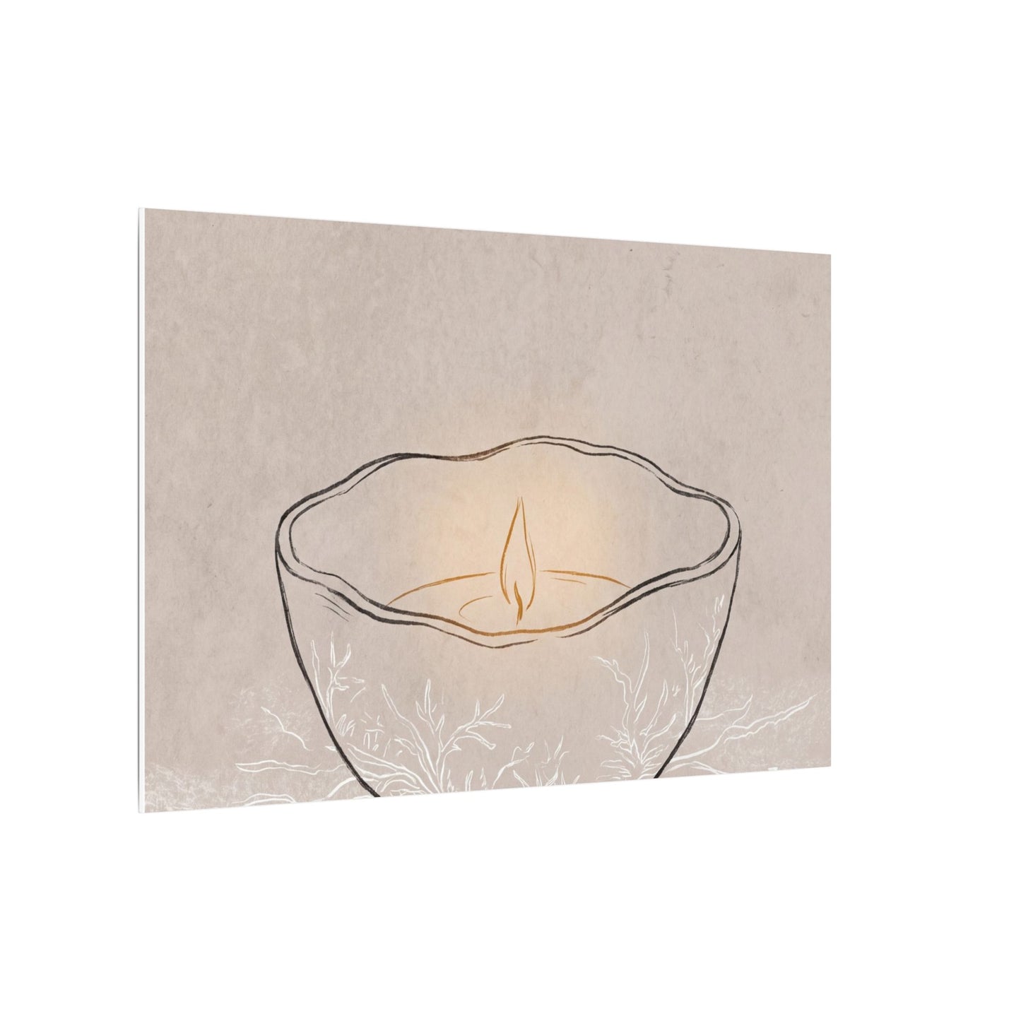 Ceramic Bowl Minimal Line Canvas Art | Neutral Japandi Art