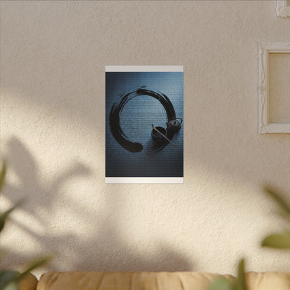 Winter Tea Ceremony Enso Canvas Art | Peaceful Decor