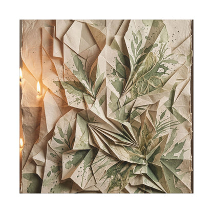 Japandi Paper Fold in Candlelight | Texture Canvas Art