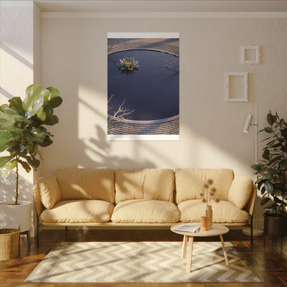 Lotus Flower Canvas Art | Winter Zen Karesansui Art