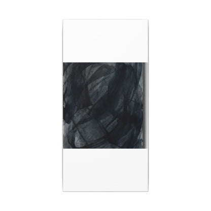 Deep Tones Dark Japandi Charcoal Canvas Art