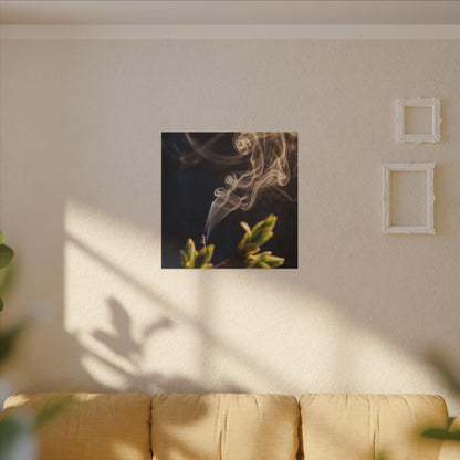 Golden Hour Incense Smoke Canvas Art - Dark Japandi Kanso