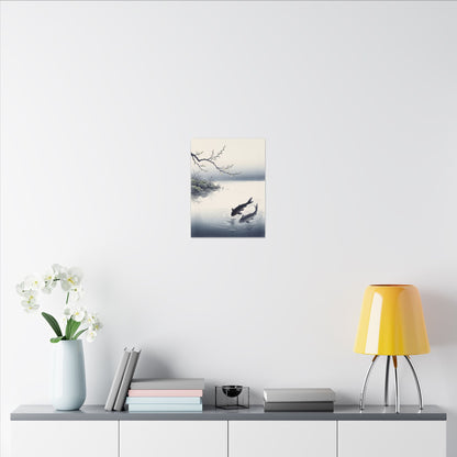 Ma Koi Pond Canvas Art - Zen Ukiyo E Inspired