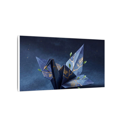 Kintsugi Paper Fold in Moonlight | Crackle Gold Canvas Art