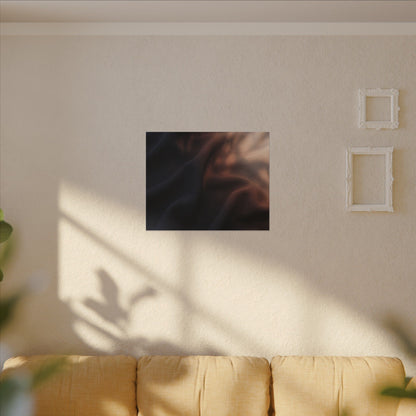 Dark Japandi Silk Drape in Dawn | Shadow Zen Canvas Art