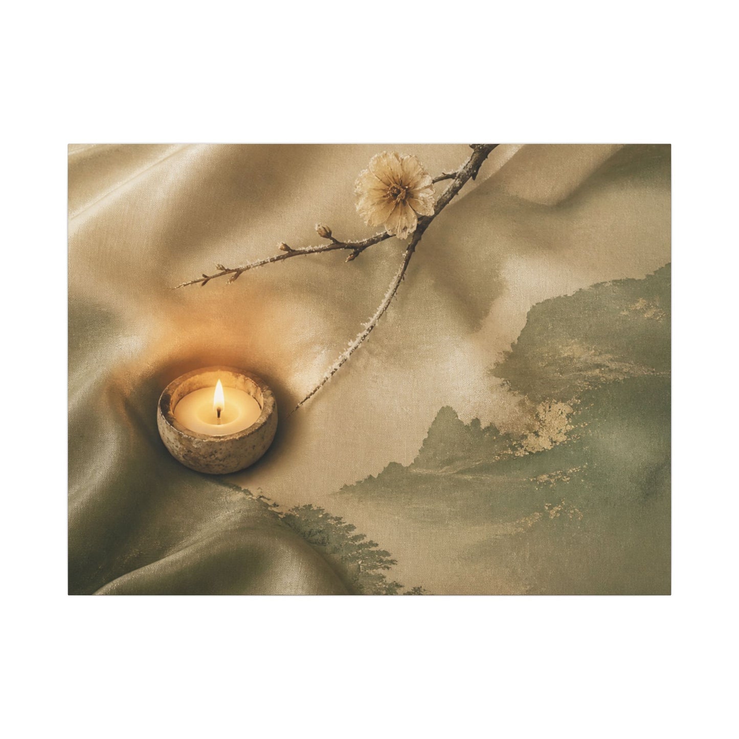 Silk Drape Japanese Pattern Canvas Art | Warm Japandi Art