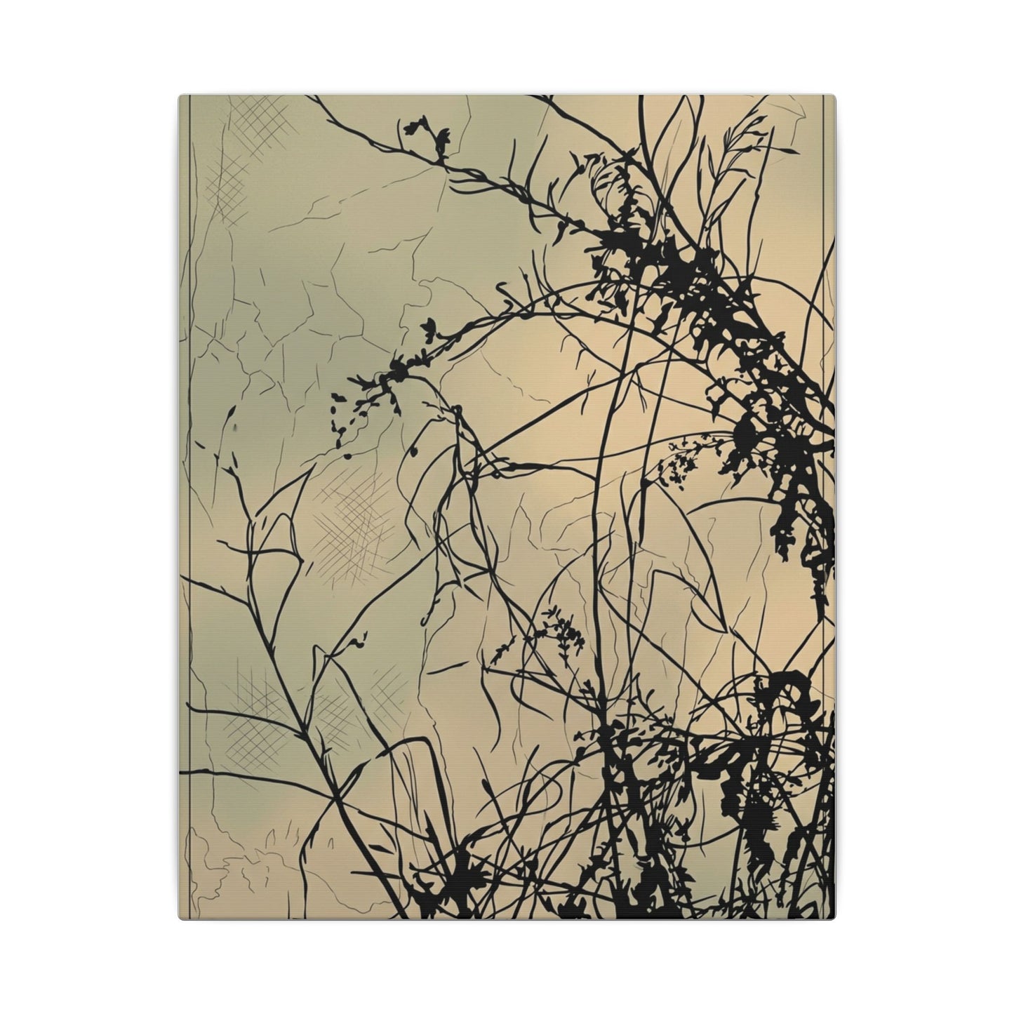 Golden Hour Shadow Play Canvas Art - Japandi Mono No Aware