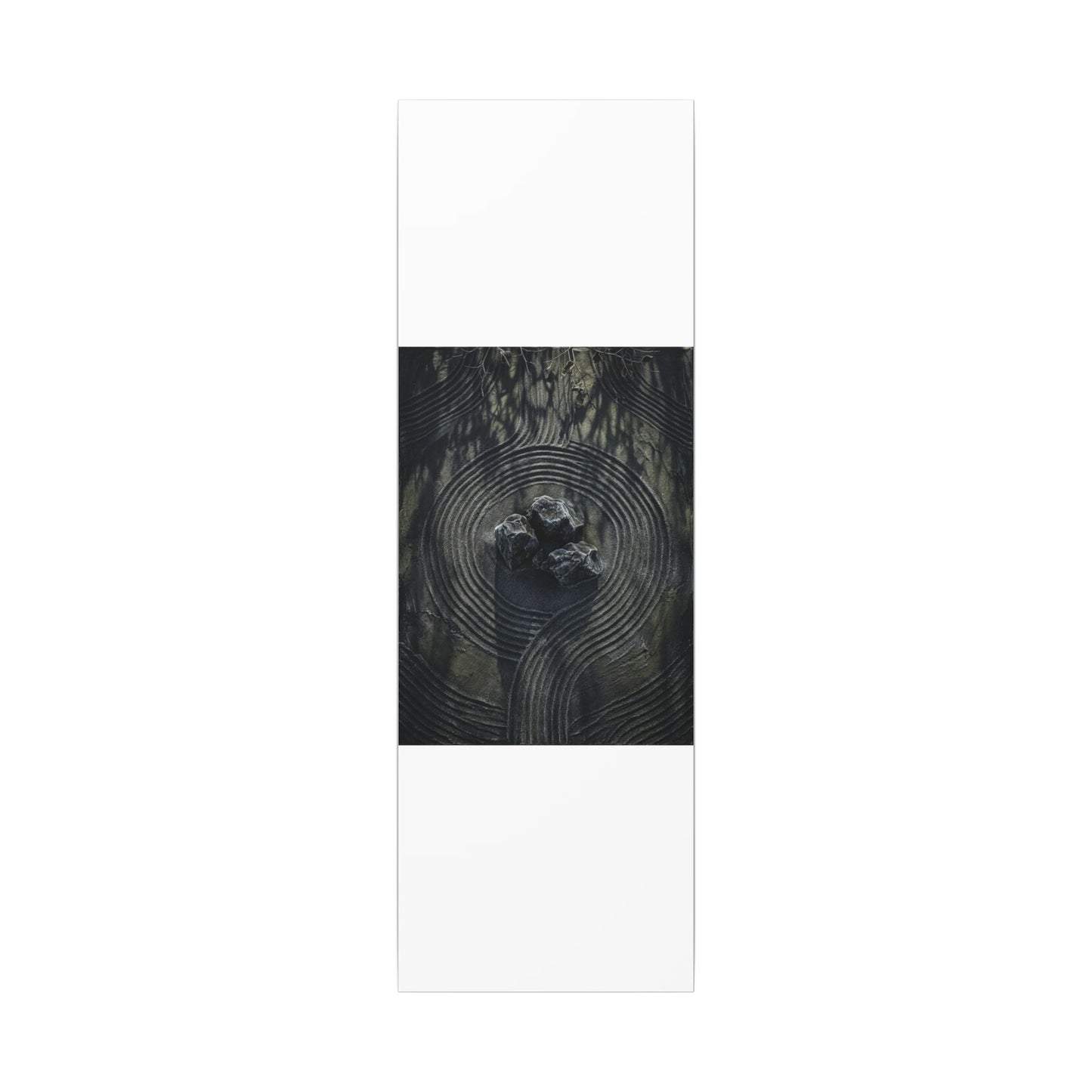Moody Rock Garden Canvas Art - Dark Texture Dark Japandi