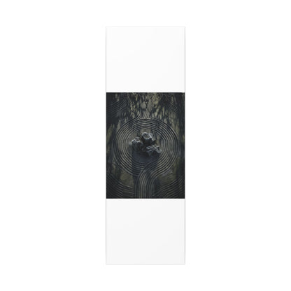Moody Rock Garden Canvas Art - Dark Texture Dark Japandi