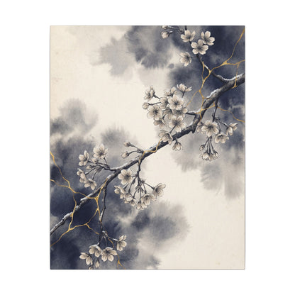Ma Cherry Blossom Canvas Art - Kintsugi Gold Vein