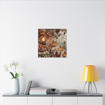 Candlelight Dried Flowers Canvas Art - Japandi Seijaku