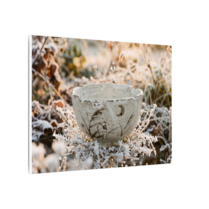 Japandi Ceramic Bowl in Golden Hour | Japanese Pattern Canvas Art