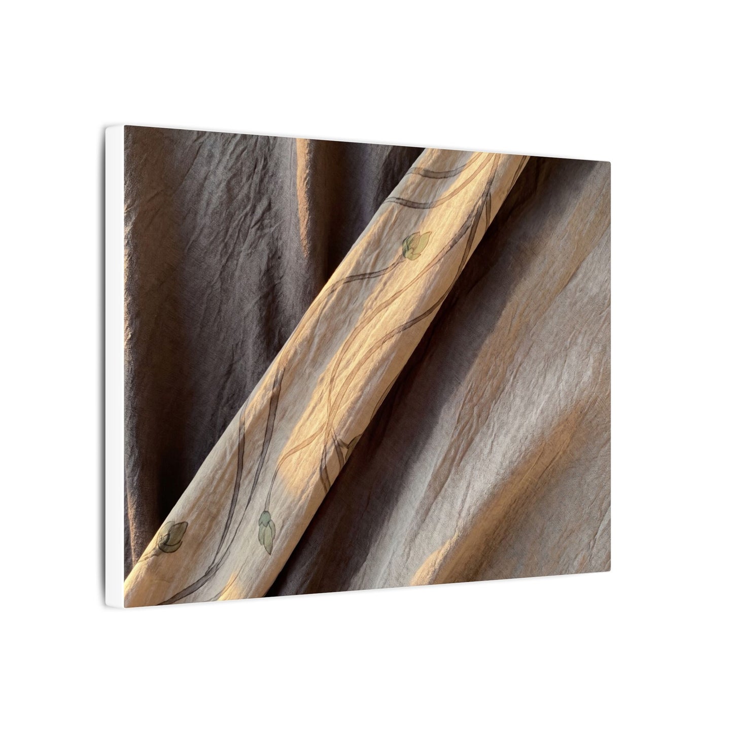 Warm Silk Drape Canvas Art - Japanese Pattern Japandi