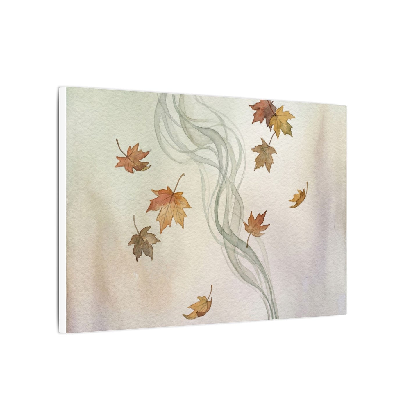 Incense Smoke Canvas Art | Autumn Japandi Watercolor Art
